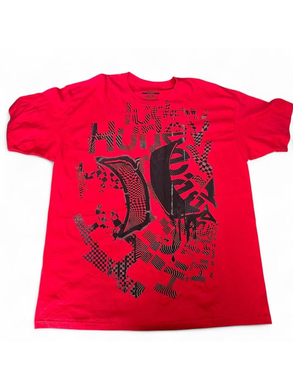 Hurley Regular Fit T-Shirt - Red & Black - Size XXL